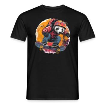 Pandabär Skater Japanischer Riesenpanda - Männer T-Shirt - Schwarz - Vorne - AI Model Male 178 light (178cm)