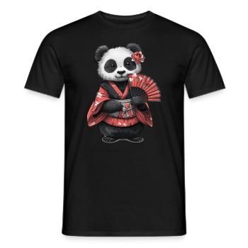 Panda Ours Geisha Panda géant japonais - T-shirt homme - noir - Devant - AI Model Male 178 light (178cm)