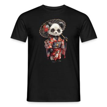 Panda Ours Geisha Panda géant japonais - T-shirt homme - noir - Devant - AI Model Male 178 light (178cm)