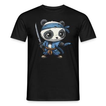 Panda Bear Ninja Panda géant japonais - T-shirt homme - noir - Devant - AI Model Male 178 light (178cm)
