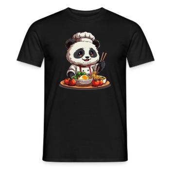 Pandabär-Ramen Japanischer Riesenpanda - Männer T-Shirt - Schwarz - Vorne - AI Model Male 178 light (178cm)