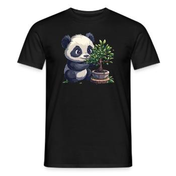Panda Ours Bonsaï Panda géant japonais - T-shirt homme - noir - Devant - AI Model Male 178 light (178cm)