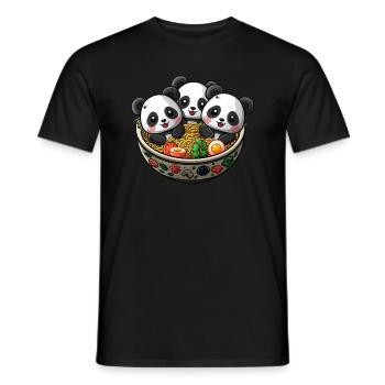 Pandabär-Ramen Japanischer Riesenpanda - Männer T-Shirt - Schwarz - Vorne - AI Model Male 178 light (178cm)