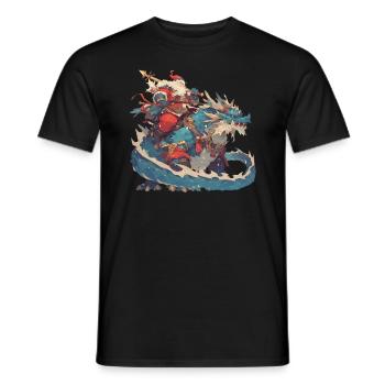 Dragon Christmas Dragon Kids - Men's T-Shirt - black - Front - AI Model Male 178 light (178cm)