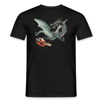Dragon Christmas Dragon Kids - Men's T-Shirt - black - Front - AI Model Male 178 light (178cm)
