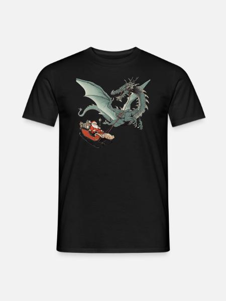 Drache Weihnachten Drache Kinder - Männer T-Shirt - Schwarz