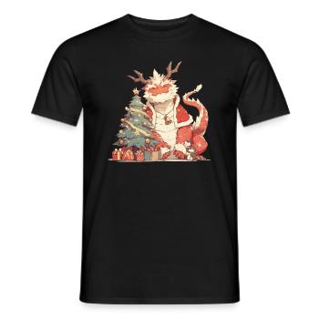 Dragon Noël Dragon Enfants - T-shirt homme - noir - Devant - AI Model Male 178 light (178cm)