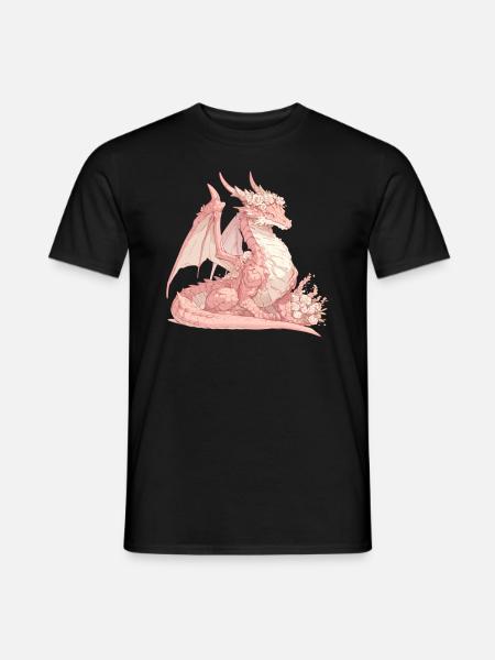 Rosa Drache Valentinstag Drache Kinder - Männer T-Shirt - Schwarz