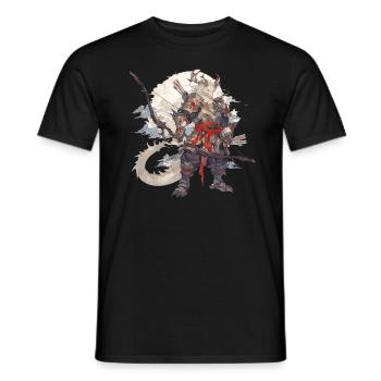 Drache als Amor Valentinstag Drache - Männer T-Shirt - Schwarz - Vorne - AI Model Male 178 light (178cm)