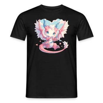 Dragon en tant que Dragon de la Saint-Valentin Cupidon - T-shirt homme - noir - Devant - AI Model Male 178 light (178cm)