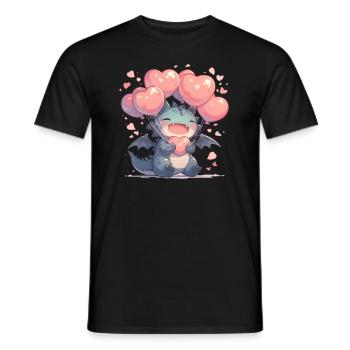 Drache Ballons Valentinstag Drache Kinder - Männer T-Shirt - Schwarz - Vorne - AI Model Male 178 light (178cm)