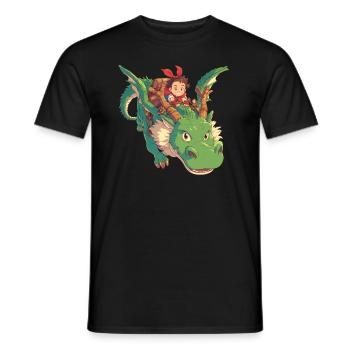 Dragon Saint-Valentin Dragon Kids - T-shirt homme - noir - Devant - AI Model Male 178 light (178cm)