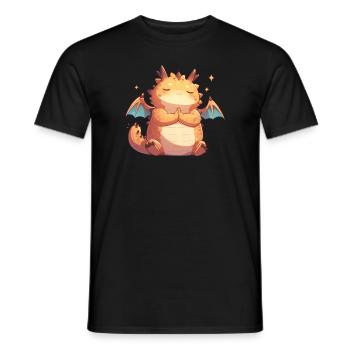 Drachen Yoga Kawaii Drache Kinder - Männer T-Shirt - Schwarz - Vorne - AI Model Male 178 light (178cm)