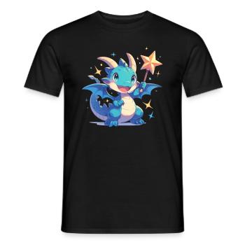 Drache Fee Kawaii Drache Kinder - Männer T-Shirt - Schwarz - Vorne - AI Model Male 178 light (178cm)