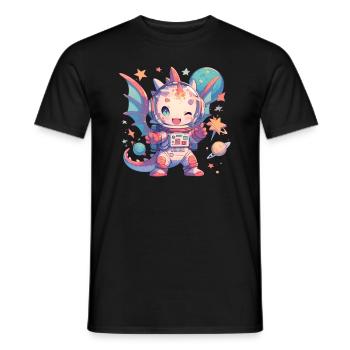 Dragon Astronaut Kawaii Dragon Kids - Men's T-Shirt - black - Front - AI Model Male 178 light (178cm)