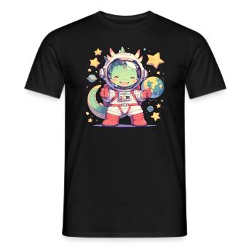 Dragon Astronaut Kawaii Dragon Kids - Men's T-Shirt - black - Front - AI Model Male 178 light (178cm)