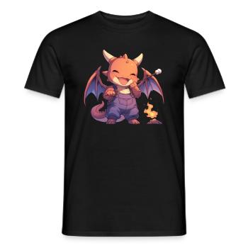 Dragon Guimauves Kawaii Dragon Enfants - T-shirt homme - noir - Devant - AI Model Male 178 light (178cm)