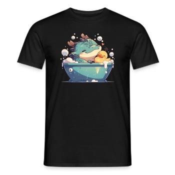 Dragon Bubble Bath Kawaii Dragon Kids - Men's T-Shirt - black - Front - AI Model Male 178 light (178cm)