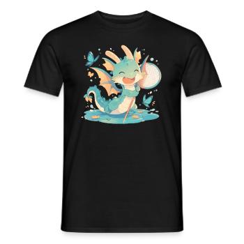 Dragon Butterfly Kawaii Dragon Enfants - T-shirt homme - noir - Devant - AI Model Male 178 light (178cm)