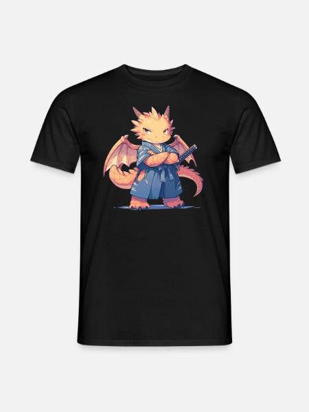 Drache Ninja Japanisch Kawaii Drache - Männer T-Shirt - Schwarz