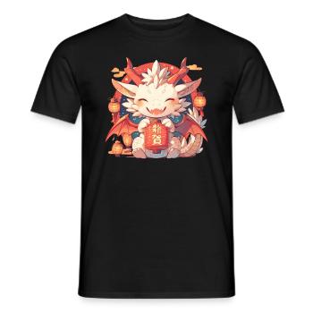 Drachenlaternenfest Japanisch Kawaii - Männer T-Shirt - Schwarz - Vorne - AI Model Male 178 light (178cm)