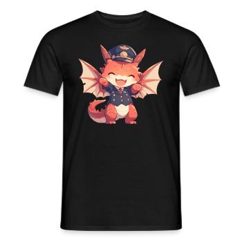 Drache Shinkansen Japanisch Kawaii Drache Kinder - Männer T-Shirt - Schwarz - Vorne - AI Model Male 178 light (178cm)