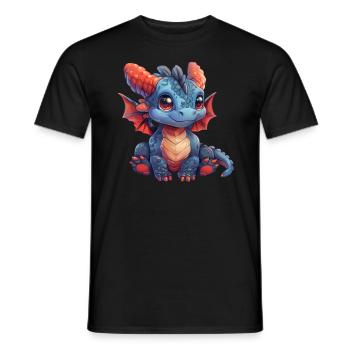 Dragon Kawaii Dragon Kids - Men's T-Shirt - black - Front - AI Model Male 178 light (178cm)