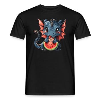 Dragon Pastèque Kawaii Dragon Enfants - T-shirt homme - noir - Devant - AI Model Male 178 light (178cm)