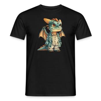 Pyjama Dragon Kawaii Dragon Enfants - T-shirt homme - noir - Devant - AI Model Male 178 light (178cm)