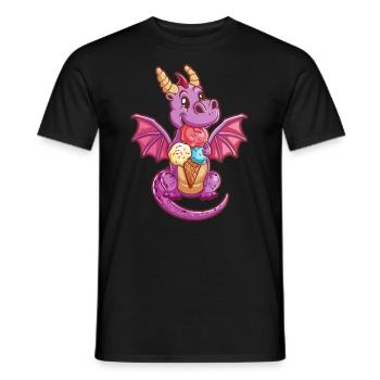 Dragon Crème Glacée Kawaii Dragon Enfants - T-shirt homme - noir - Devant - AI Model Male 178 light (178cm)