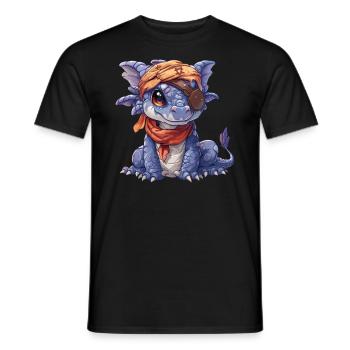 Dragon Pirate Kawaii Dragon Kids - Men's T-Shirt - black - Front - AI Model Male 178 light (178cm)