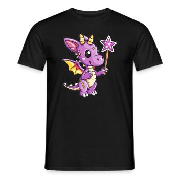 Dragon Fée Kawaii Dragon Enfants - T-shirt homme - noir - Devant - AI Model Male 178 light (178cm)