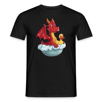 Dragon Bubble Bath Kawaii Dragon Kids - Men's T-Shirt - black - Front - AI Model Male 178 light (178cm)