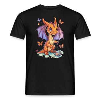 Dragon Butterflies Kawaii Dragon Kids - Men's T-Shirt - black - Front - AI Model Male 178 light (178cm)