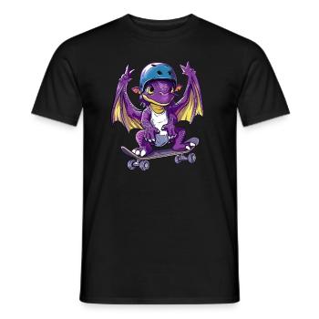 Dragon Skater Kawaii Dragon Kids - Men's T-Shirt - black - Front - AI Model Male 178 light (178cm)
