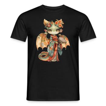 Drache Geish Japanisch Kawaii - Männer T-Shirt - Schwarz - Vorne - AI Model Male 178 light (178cm)