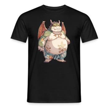 Drache Sumo-Ringer Japanisch Kawaii - Männer T-Shirt - Schwarz - Vorne - AI Model Male 178 light (178cm)