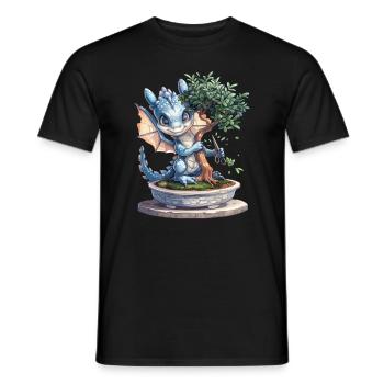 Dragon Bonsaï Japonais Kawaii - T-shirt homme - noir - Devant - AI Model Male 178 light (178cm)