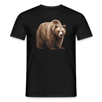 Grizzly Bear Brown Bear - Men's T-Shirt - black - Front - AI Model Male 178 light (178cm)