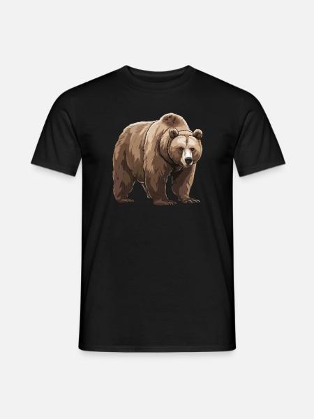 Grizzli Ours brun - T-shirt homme - noir
