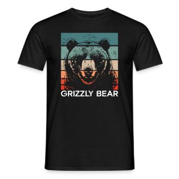 Grizzli Ours brun - T-shirt homme - noir - Devant - AI Model Male 178 light (178cm)