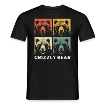 Grizzli Ours brun - T-shirt homme - noir - Devant - AI Model Male 178 light (178cm)