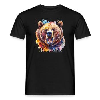 Grizzly Bear Brown Bear - Men's T-Shirt - black - Front - AI Model Male 178 light (178cm)
