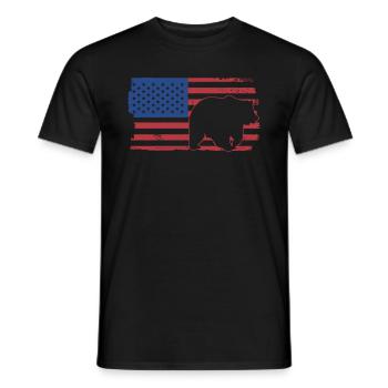 Grizzly Bear Brown Bear USA - Men's T-Shirt - black - Front - AI Model Male 178 light (178cm)
