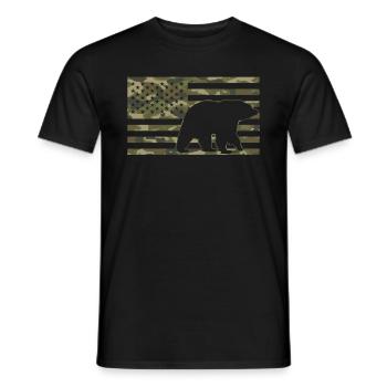 Grizzlybär Braunbär USA Camouflage - Männer T-Shirt - Schwarz - Vorne - AI Model Male 178 light (178cm)