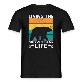 Grizzly Bear Brown Bear - Men's T-Shirt - black - Front - AI Model Male 178 light (178cm)