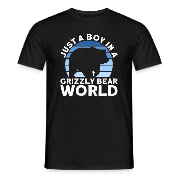 Grizzly Bear Garçon Enfants Ours Brun - T-shirt homme - noir - Devant - AI Model Male 178 light (178cm)