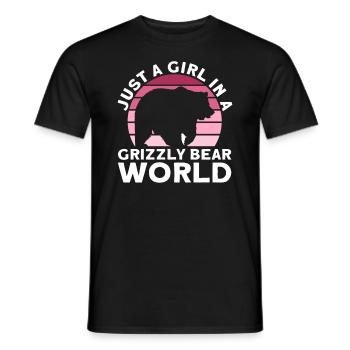 Grizzly Bear Fille Enfants Ours Brun - T-shirt homme - noir - Devant - AI Model Male 178 light (178cm)
