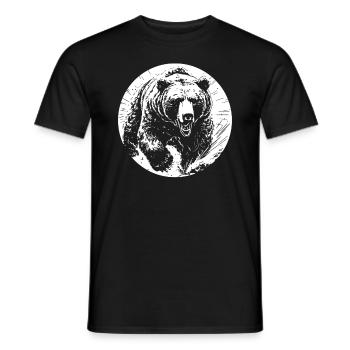Grizzly Bear Brown Bear - Men's T-Shirt - black - Front - AI Model Male 178 light (178cm)