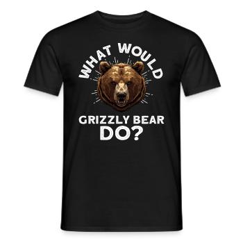 Grizzly Ours brun Ours brun - T-shirt homme - noir - Devant - AI Model Male 178 light (178cm)